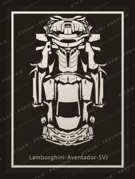 Lamborghini Svj UnknownSeries — Lamborghini Svj UnknownSeries - Scale down drawing of the car L