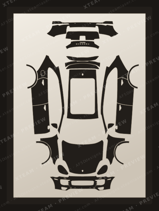 Porsche Cayenne UnknownSeries — Porsche Cayenne UnknownSeries - Scale down drawing of the car P